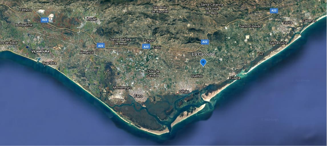 La Caroube sur la carte, Algarve — Portugal